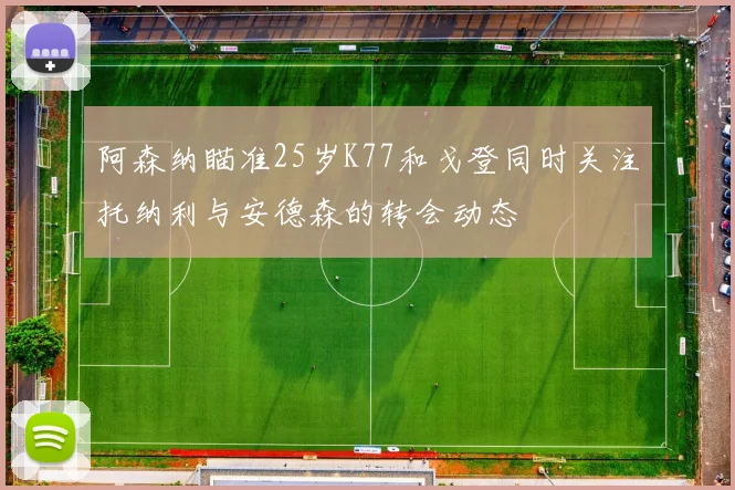 阿森纳瞄准25岁K77和戈登同时关注托纳利与安德森的转会动态